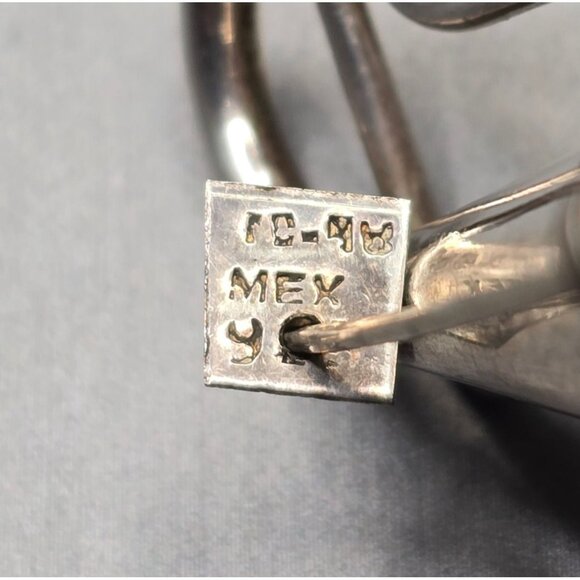 VTG Taxco Sterling Silver French Horn Brooch 2.25" TC-48 Mexico 26.87g Musician - Picture 5 of 12